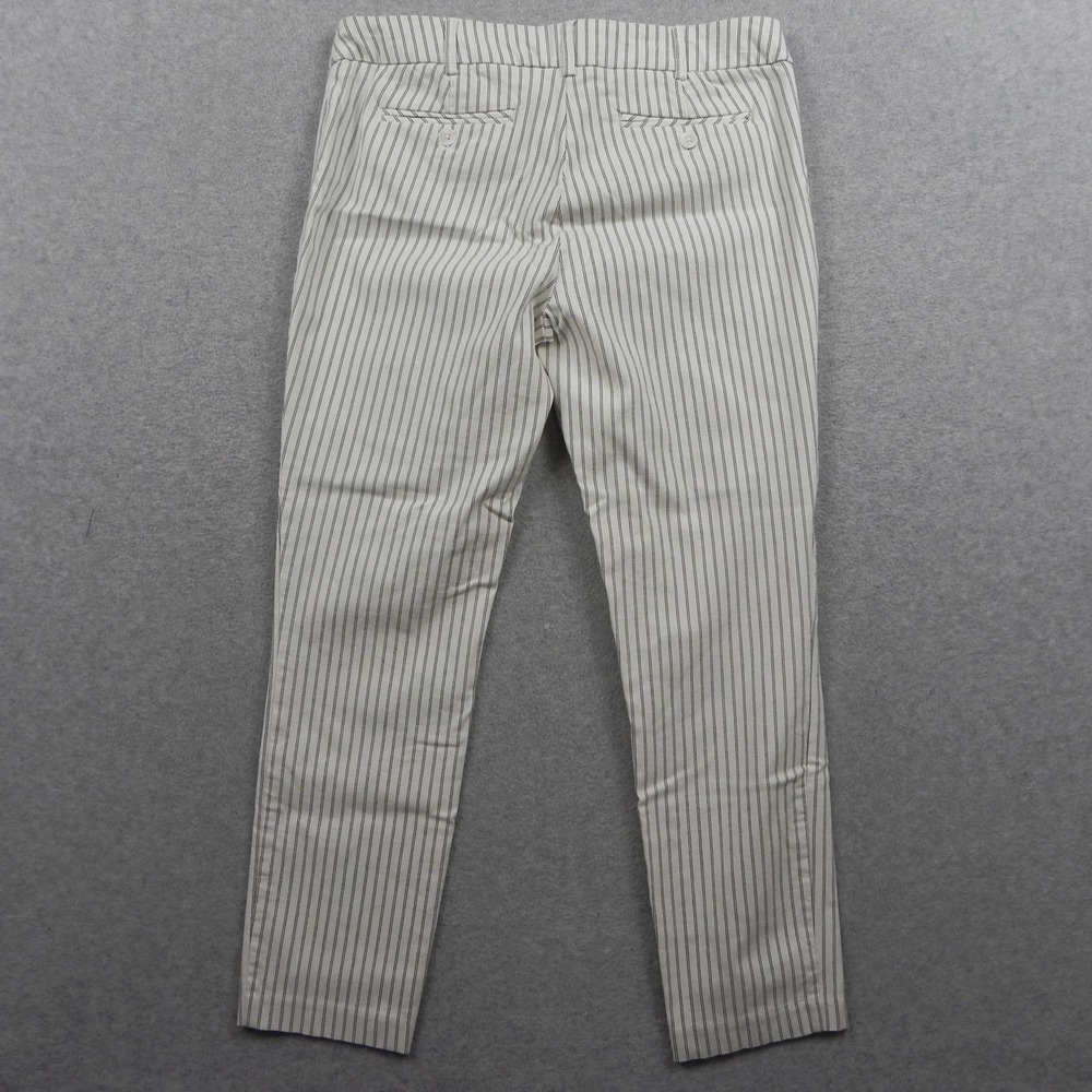 Mercer & Madison Pants Womens 10 Ankle Tapered Slim Leg Stretch White Striped - Picture 10 of 11